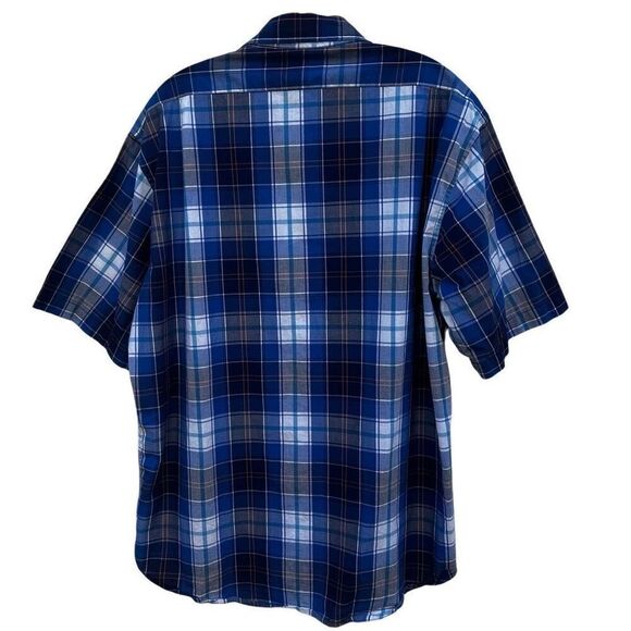 U.S. Polo Assn Button Down Shirt Men's XL Blue Plaid Classic Short Sleeve - Picture 2 of 13